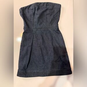 Boom Boom Jeans Strapless Dark Denim Mini Dress